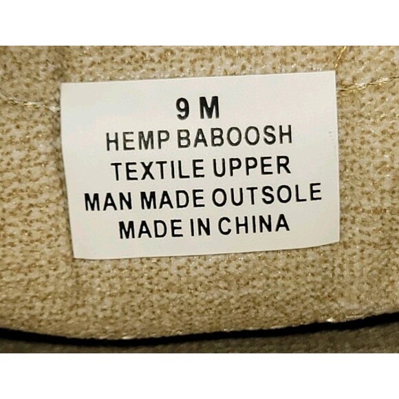 WOODSTOCK Vintage Brand Hemp Baboosh Slipper Mens 9M Tan Slip On Memory Foam - Picture 9 of 11